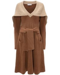 JW Anderson - Cape Detail Knitted Dress - Lyst
