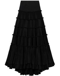 Blumarine - Pleated Ruffled Maxi Skirt - Lyst