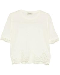 ERMANNO FIRENZE - Short-Sleeve Lace-Trim Top - Lyst