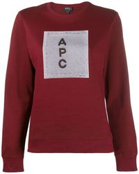 A.P.C. Sweater Met Contrasterend Logo - Rood