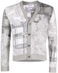 Thom Browne - Jacquard Knit Cardigan - Lyst