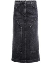 Givenchy - Faded-wash Mid-rise Denim Maxi Skirt - Lyst
