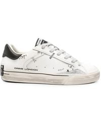 Crime London - Deconstructed Stud-Embellished Leather Sneakers - Lyst