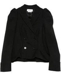 McQueen - Doppelreihige Jacke Mit Puffärmeln - Lyst