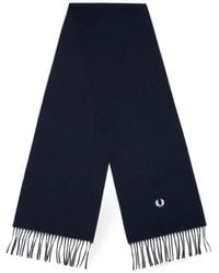 Fred Perry - Embroidered-Logo Fringed Scarf - Lyst