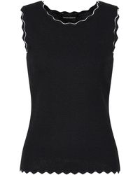 Emporio Armani - Scalloped Knitted Vest Top - Lyst