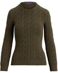 Ralph Lauren - Cable-Knit Cashmere Crewneck Jumper - Lyst
