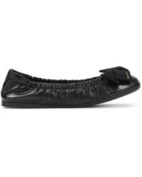 Prada - Bow-Detail Wrinkled-Effect Ballet Flats - Lyst