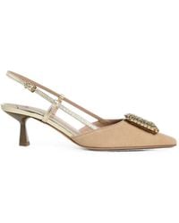 Roberto Festa - Ingrid Rhinestone-Embellished Squared-Toe Slingback Heeled Pumps - Lyst