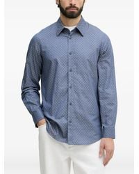 ARMANI EXCHANGE - Logo-Print Long-Sleeve Shirt - Lyst