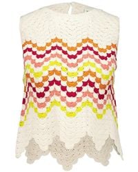 Escvdo - Cuenca Crochet-Knit Scalloped-Hem Top - Lyst