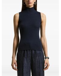 Peserico - Ribbed High-Neck Sleeveless Vest - Lyst