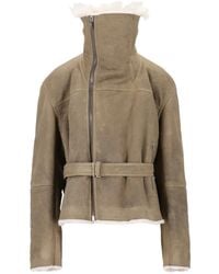 Rick Owens - Chaqueta De Piel Con Cinturón - Lyst