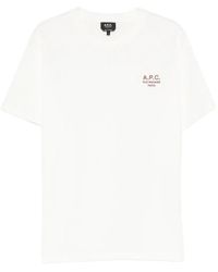 A.P.C. - Rue Madame Logo-Embroidered T-Shirt - Lyst