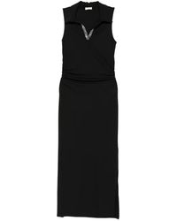 Liu Jo - Midi Dress With Gemstones - Lyst
