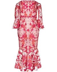Marchesa - Floral-Embroidered Off-Shoulder Dress - Lyst