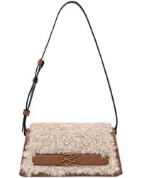 KARL LAGERFELD - Shearling-Trim Logo-Plaque Shoulder Bag - Lyst