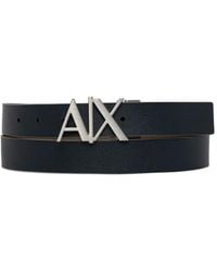 ARMANI EXCHANGE - Logo-Plaque Reversible Belt - Lyst