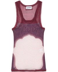 Jean Paul Gaultier - Mesh-Trägershirt mit Nummern-Print - Lyst