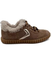 Voile Blanche - Ines Shearling-Trim Sneakers - Lyst