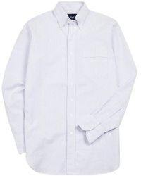 Drake's - Ticking Stripe Cotton-Oxford Shirt - Lyst