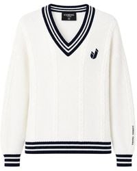 Iceberg - Gestreifter Strickpullover Mit Zopfmuster - Lyst