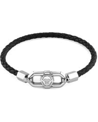 Philipp Plein - Braided Leather Bracelet - Lyst