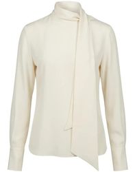 Valentino Garavani - Pussy-Bow Long-Sleeve Shirt - Lyst