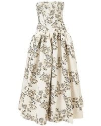 Carolina Herrera - Lurex Trellis Jacquard Strapless Dress - Lyst