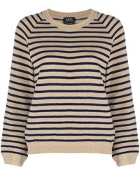 A.P.C. - Jersey Lilas a rayas - Lyst