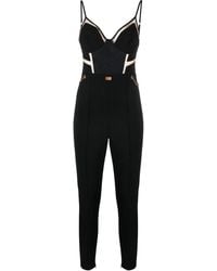 Elisabetta Franchi - Tulle-Inserts Bustier Jumpsuit - Lyst
