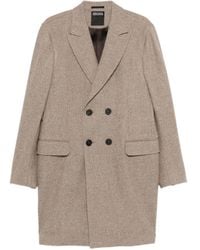 ZEGNA - Flap-Pocket Double-Breasted Coat - Lyst