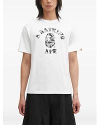 A Bathing Ape - 1St Camo College Logo-Print T-Shirt - Lyst