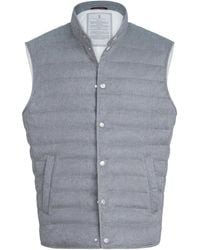 Brunello Cucinelli - Flannel-Textured Down Gilet - Lyst