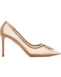 Aquazzura - 85Mm Crystal-Embellished Mesh Pumps - Lyst