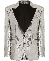 Dolce & Gabbana - Sicilia Sequined Single-Breasted Tuxedo Jacket - Lyst