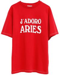 Aries - T-Shirt mit Slogan-Print - Lyst