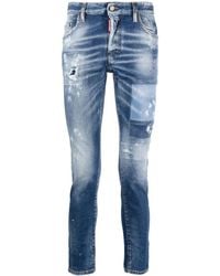 DSquared² - Paint-splatter Distressed Skinny Jeans - Lyst