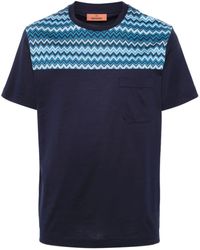 Missoni - T-shirt blu con inserto - Lyst