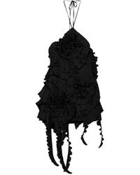 Blumarine - Pleated-Rose Taffeta Mini Dress - Lyst