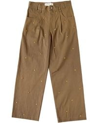 Song For The Mute - Bead-Embellished Straight-Leg Trousers - Lyst