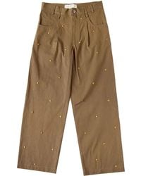Song For The Mute - Bead-Embellished Straight-Leg Trousers - Lyst