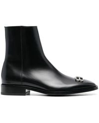 Balenciaga - Rim Bb Icon Leather Ankle Boots - Lyst