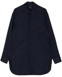 Y's Yohji Yamamoto - Twill Blouse Met Uitgesneden Details - Lyst