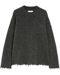 Jil Sander - Brushed Frayed-Hem Wool Sweater - Lyst