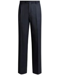 Etro - Wool-Blend Flannel Trousers With Crease Detail - Lyst