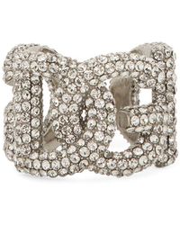 Dolce & Gabbana - Dg Logo Crystal-embellished Ring - Lyst
