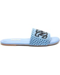 サンダル・ミュール Casadei Flat Olympo Sandals Casadei Olympo Flat Sandals in White | Lyst