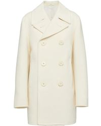 Prada - Double-Breasted Wool Peacoat - Lyst