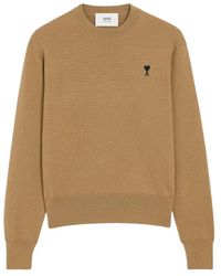 Ami Paris - Camel Wool Knit Sweater - Lyst